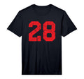 Number 28 Sport Red Distressed Number T-Shirt - Graphic Print Men Women - T-Shirt, Sweatshirt, Hoodie