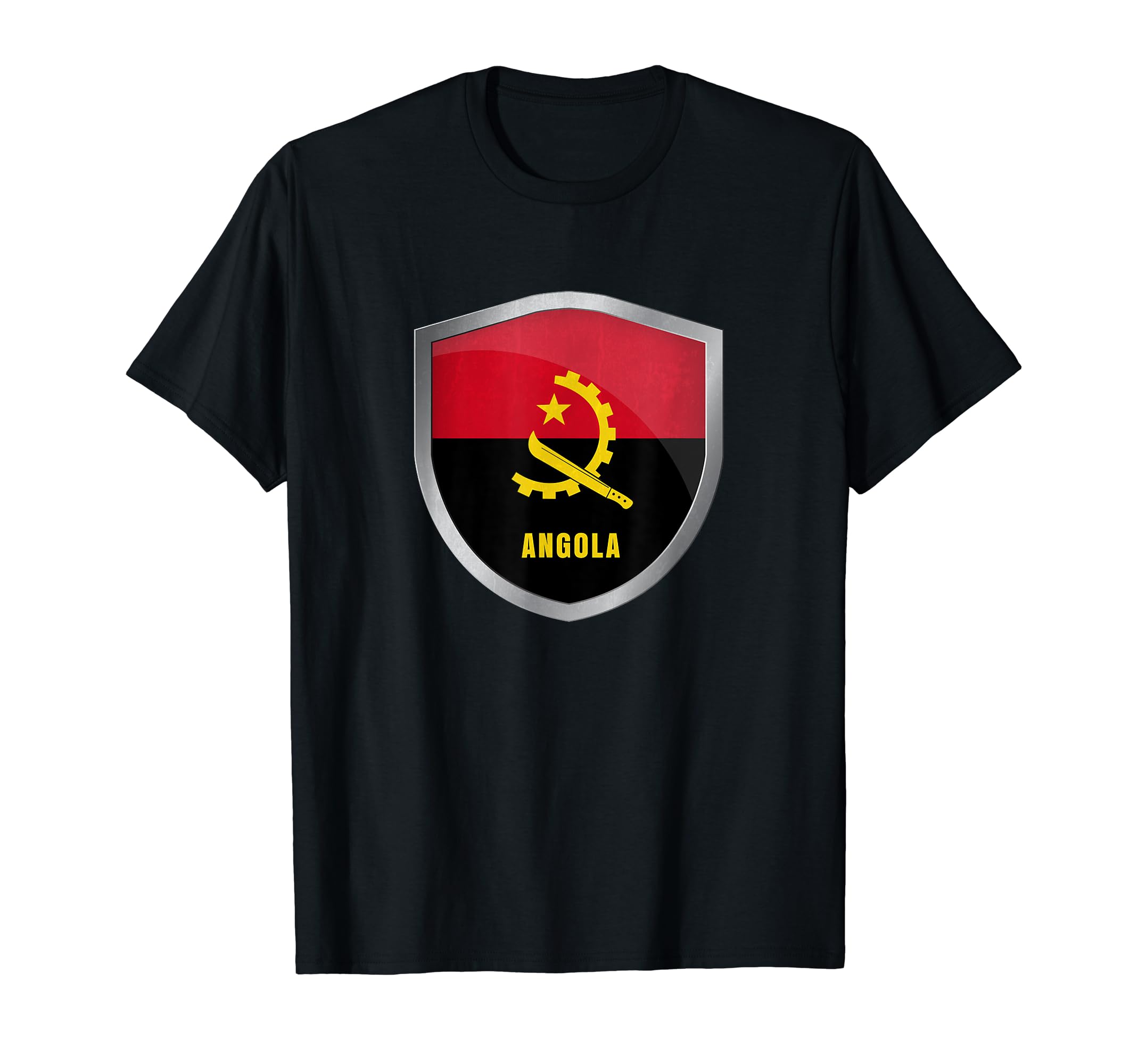 Angola Flag Badge Soccer Fans T-Shirt - Streetwear Style Men Women - T-Shirt, Sweatshirt, Hoodie