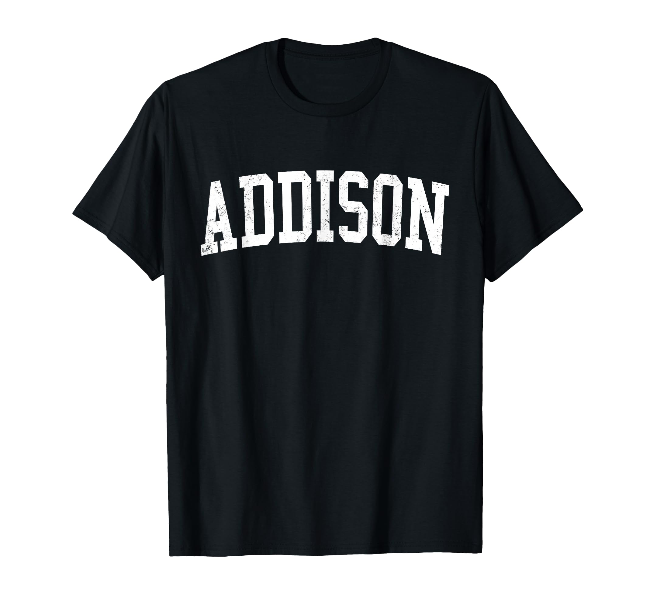 Addison Tx Distressed White Varsity T-Shirt - Unique Graphic Unisex - T-Shirt, Sweatshirt, Hoodie