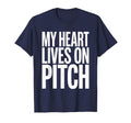 My Heart Lives Pitch Soccer Lover T-Shirt - Minimalist Print Unisex - T-Shirt, Sweatshirt, Hoodie
