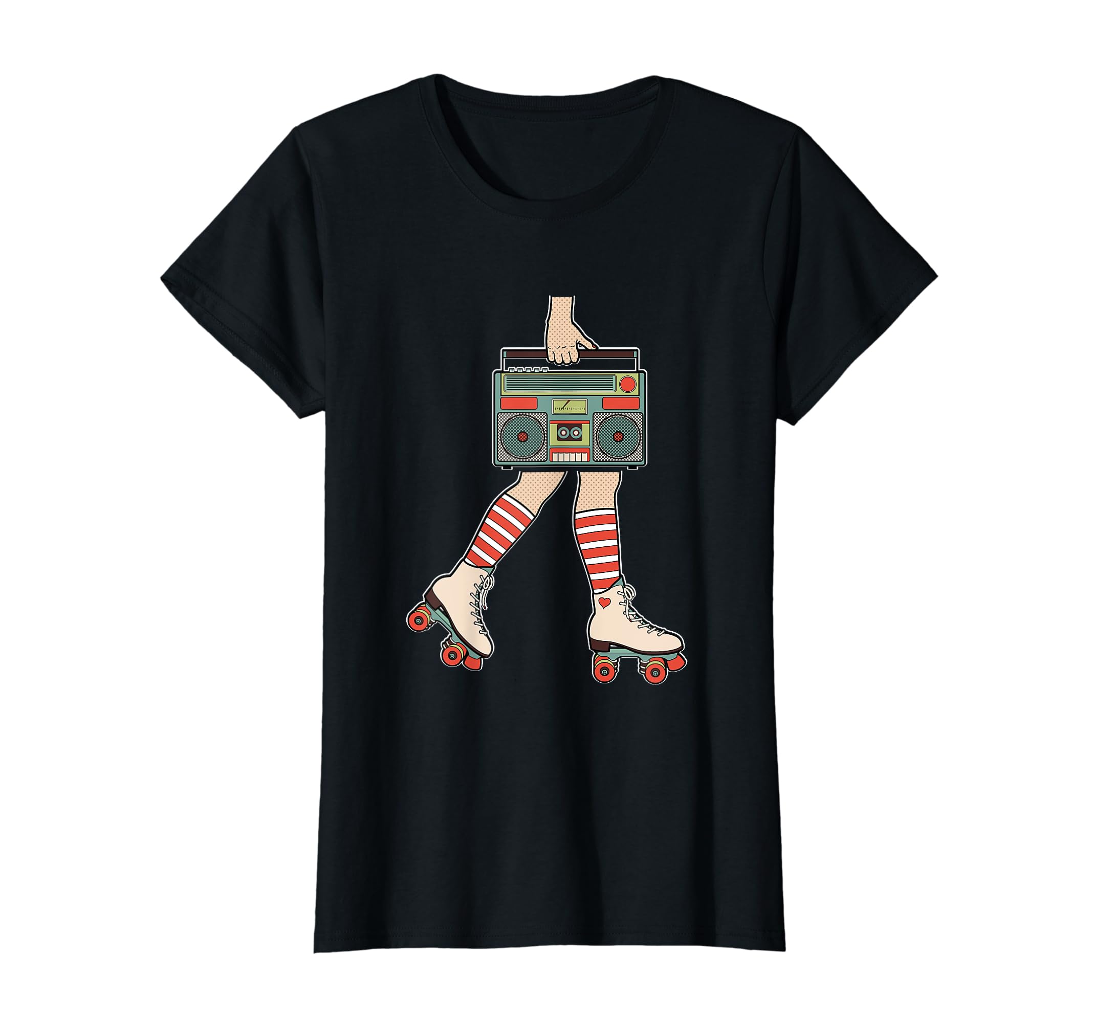 Womens Roller Skates Skating 80S T-Shirt - Fun Novelty Design for Adults - T-Shirt, Sweatshirt, Hoodie