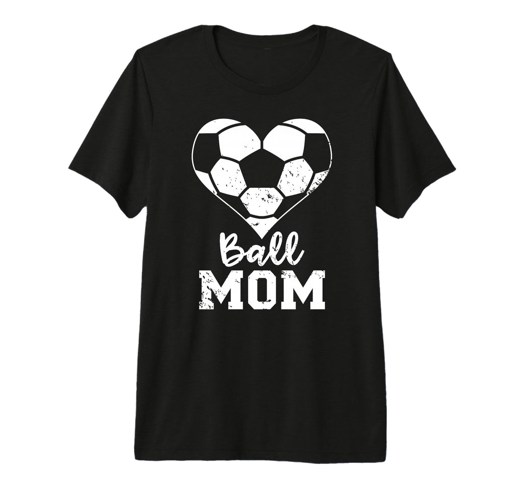 Ball Mom Heart Funny Soccer Mom T-Shirt - Casual Everyday Wear Men Women - T-Shirt, Sweatshirt, Hoodie