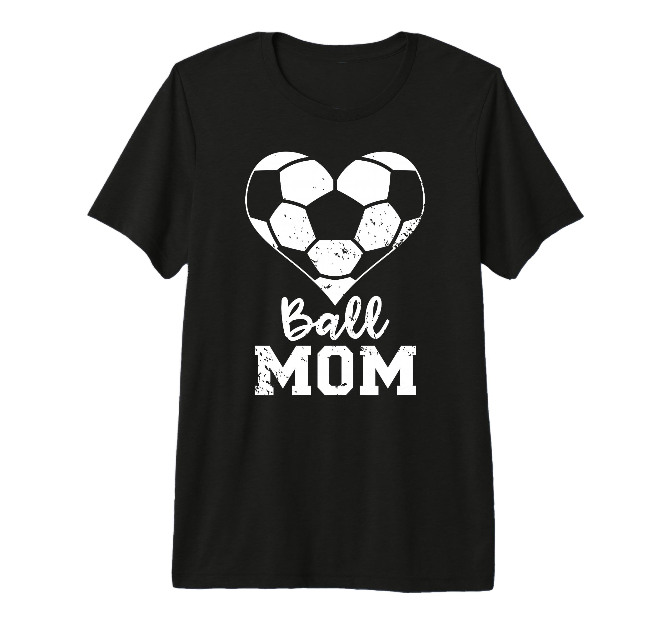Ball Mom Heart Funny Soccer Mom T-Shirt - Casual Everyday Wear Men Women - T-Shirt, Sweatshirt, Hoodie