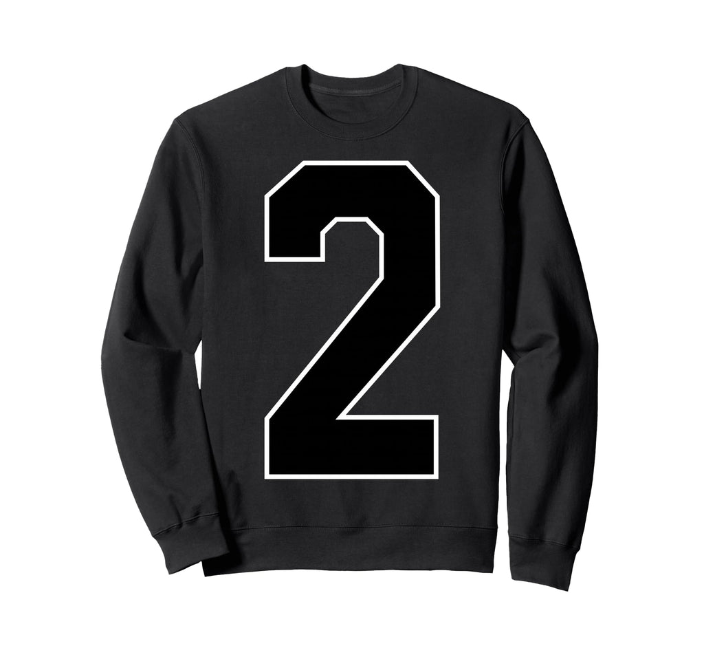 White Black Sports Team Number 2 Sweatshirt - Streetwear Style Unisex - T-Shirt, Sweatshirt, Hoodie