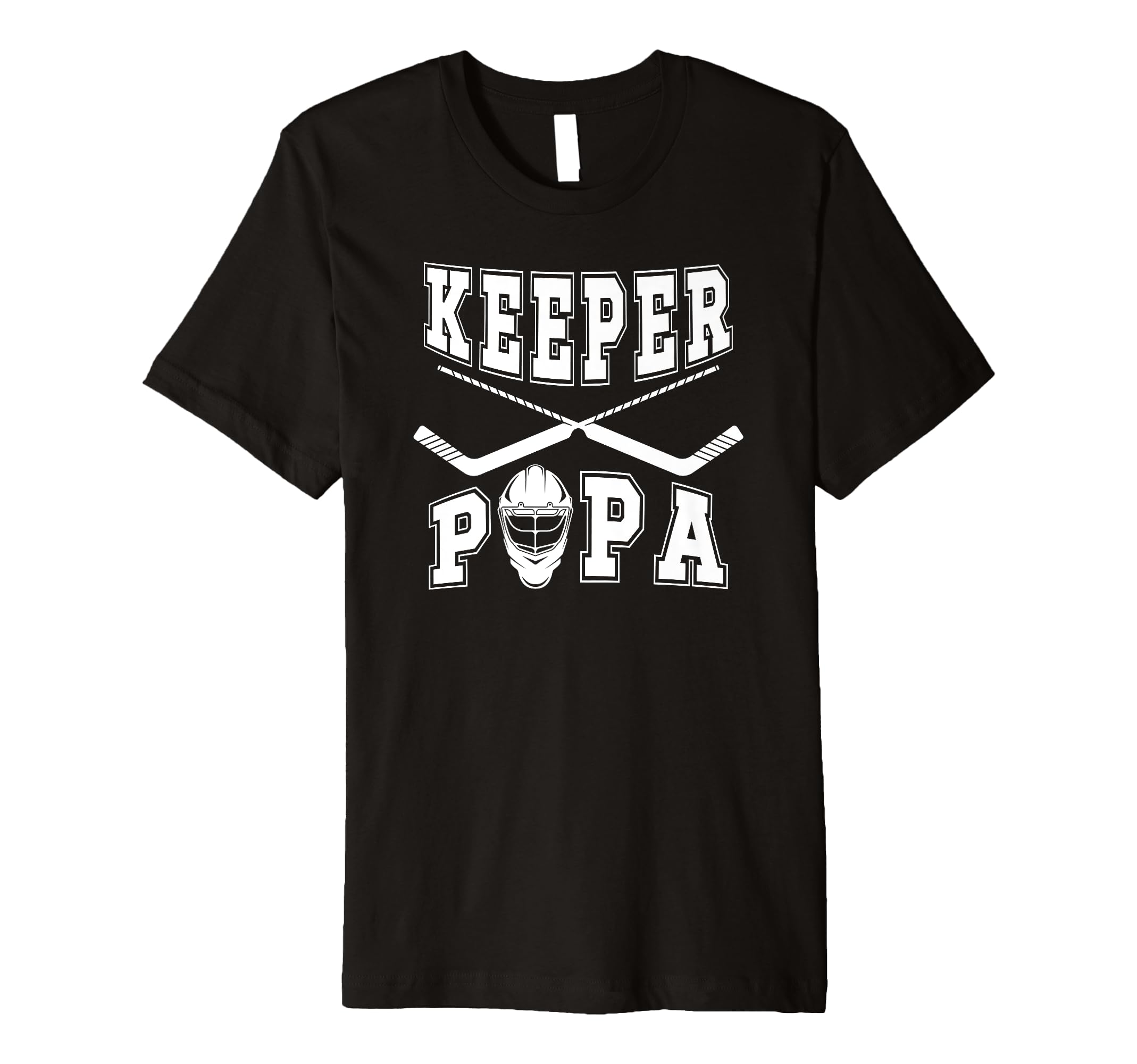 Mens Ice Hockey Keeper Papa Ice Hockey T-Shirt - Minimalist Print Unisex - T-Shirt, Sweatshirt, Hoodie