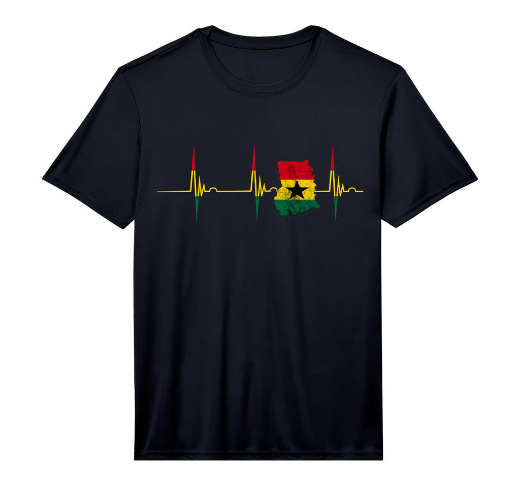 Ghana Heartbeat Ekg Pulse Map Ghana T-Shirt - Unique Graphic for Adults - T-Shirt, Sweatshirt, Hoodie
