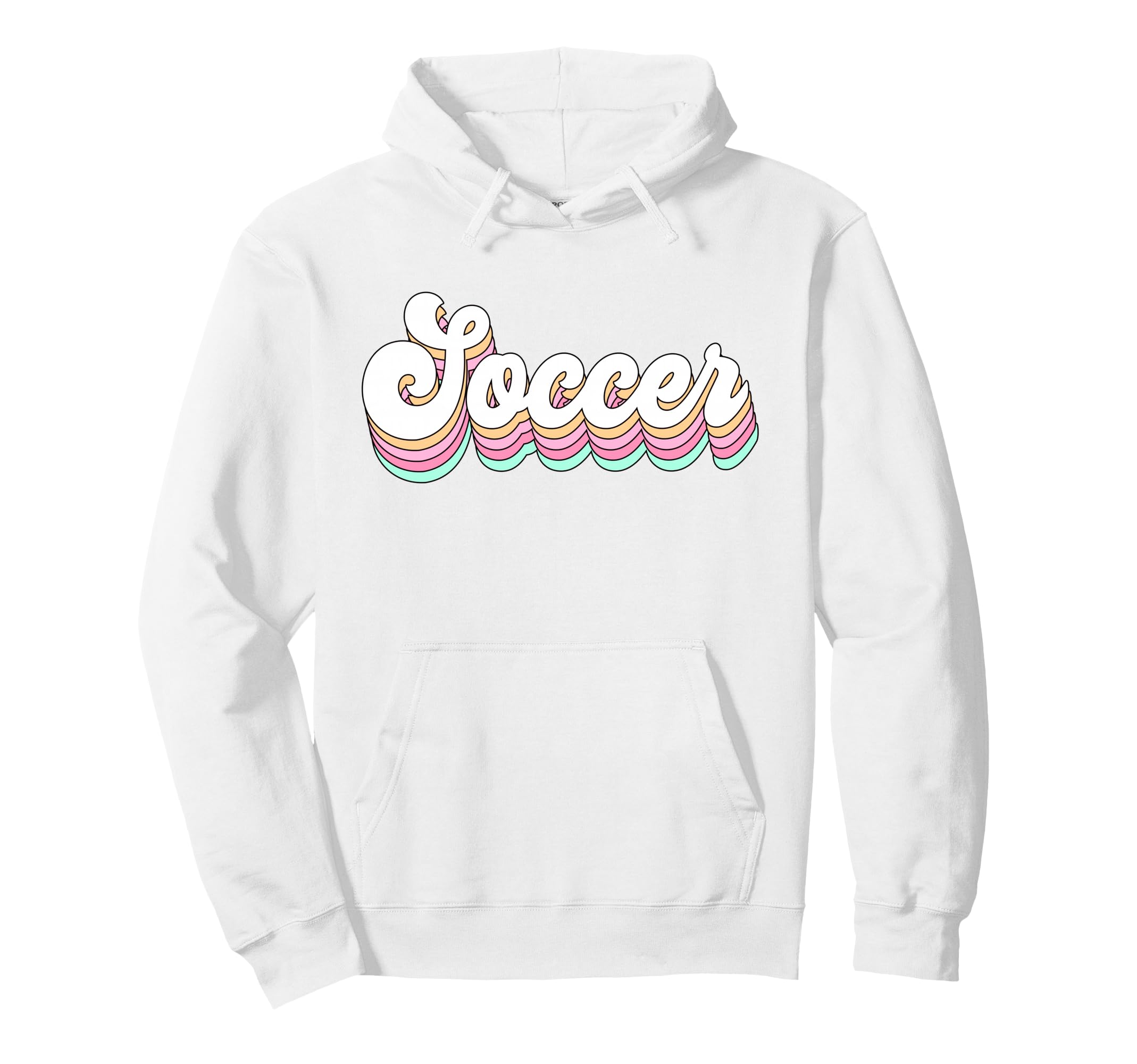 Soccer Pastel Groovy Lettering Hoodie - Streetwear Style for Adults - T-Shirt, Sweatshirt, Hoodie