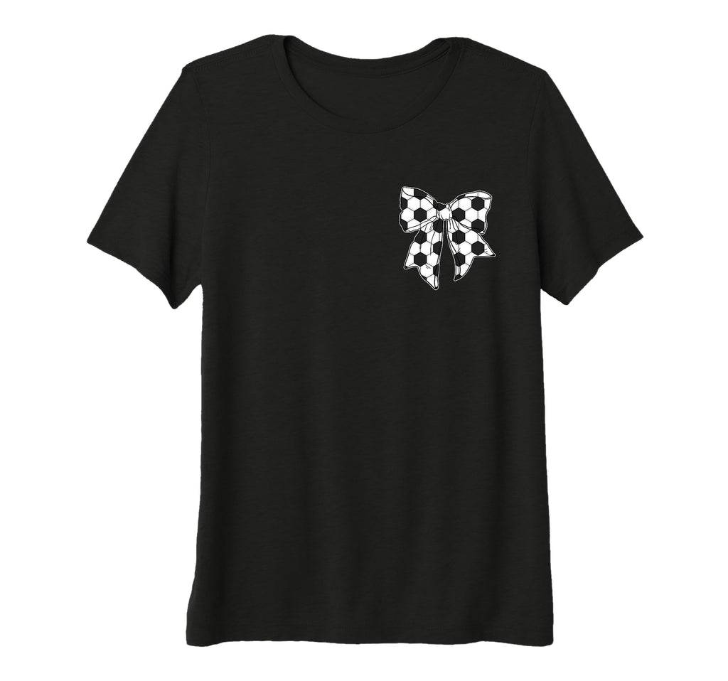 Womens Soccer Bow Game Day Coquette T-Shirt - Custom Art Print Men Women - T-Shirt, Sweatshirt, Hoodie