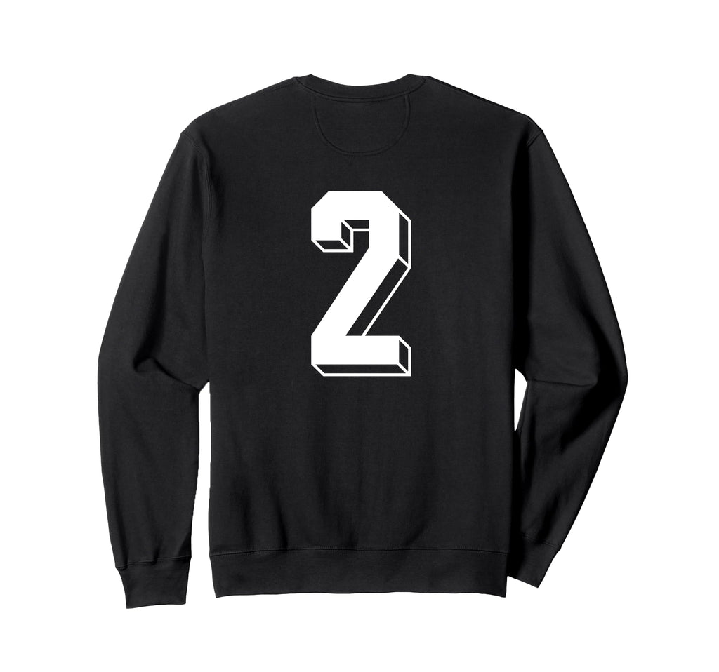 Number 2 Backside 80S 90S Team Sweatshirt - Casual Everyday Wear Men Women - T-Shirt, Sweatshirt, Hoodie
