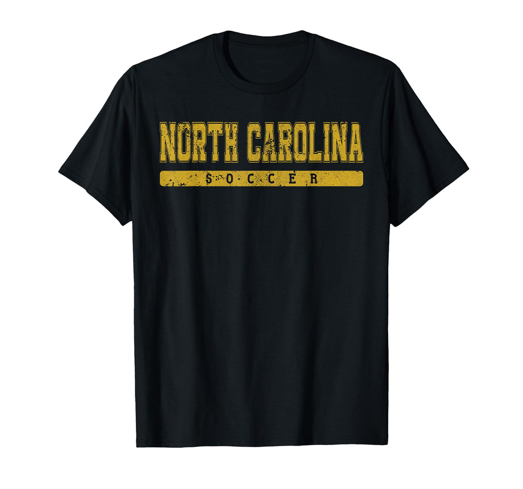 North Carolina Soccer Yellow Text T-Shirt - Unique Graphic Unisex - T-Shirt, Sweatshirt, Hoodie
