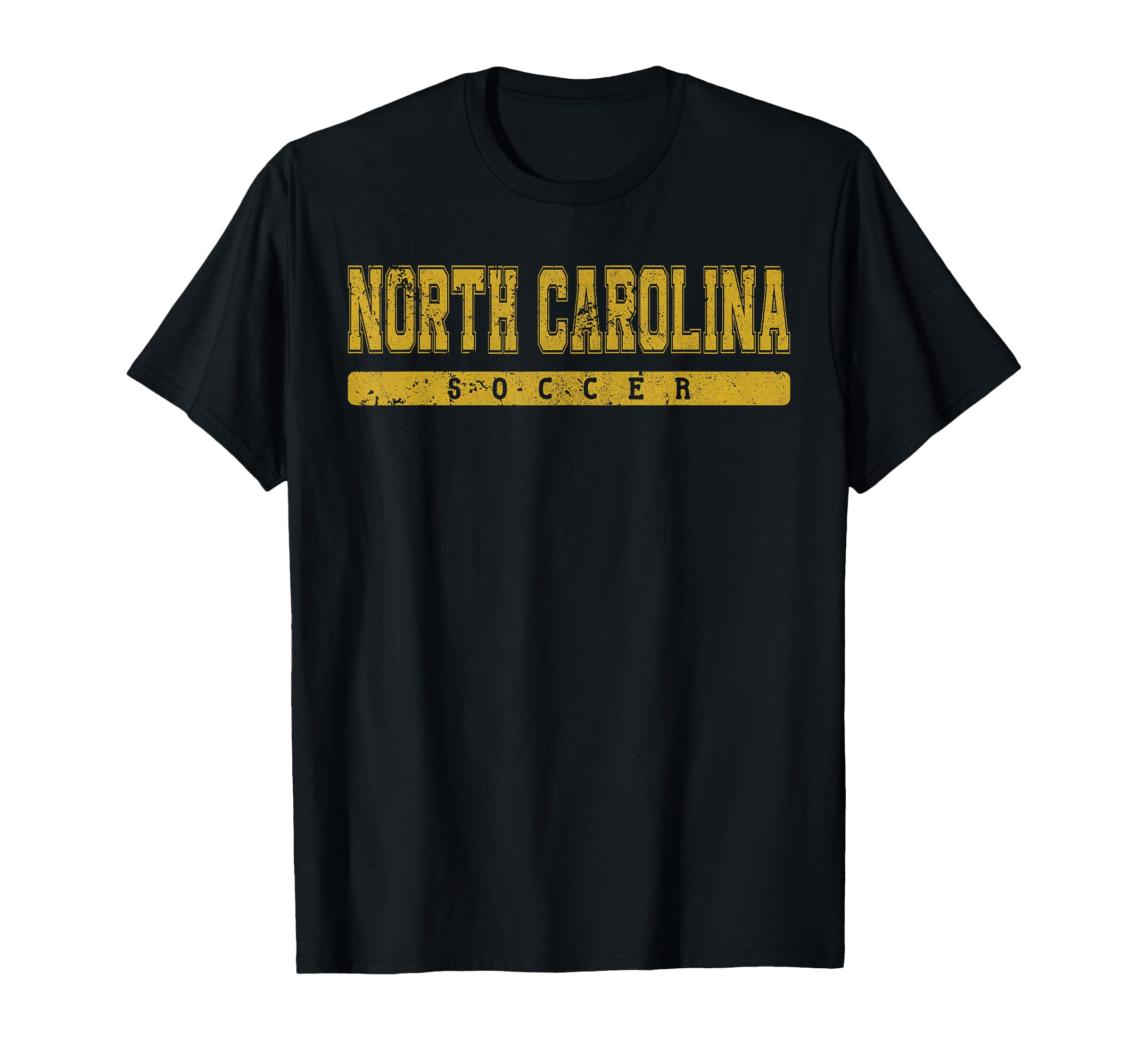 North Carolina Soccer Yellow Text T-Shirt - Unique Graphic Unisex - T-Shirt, Sweatshirt, Hoodie