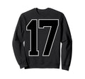Black Sports Team Number 17 Fan Sweatshirt - Casual Everyday Wear Men Women - T-Shirt, Sweatshirt, Hoodie