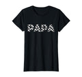 Checkered Race Car Papa White Black T-Shirt - Custom Art Print for Adults - T-Shirt, Sweatshirt, Hoodie