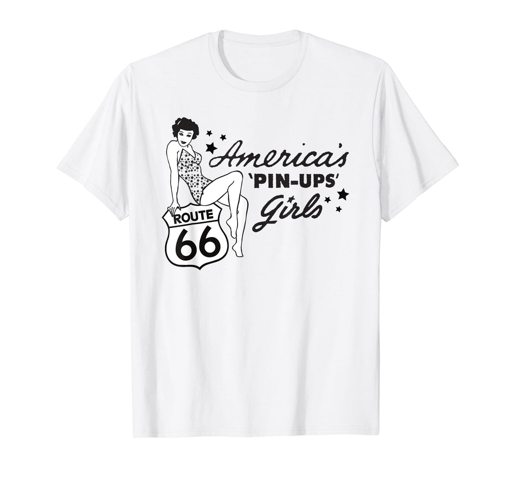 Route 66 Americas Pin Ups T-Shirt - Trendy Graphic Men Women - T-Shirt, Sweatshirt, Hoodie