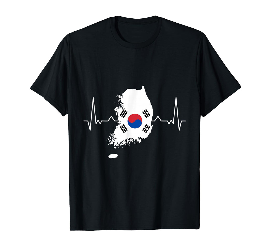 South Korea Heartbeat Korea Flag T-Shirt - Custom Art Print Men Women - T-Shirt, Sweatshirt, Hoodie