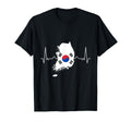 South Korea Heartbeat Korea Flag T-Shirt - Custom Art Print Men Women - T-Shirt, Sweatshirt, Hoodie
