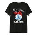 Busy Raising Baller Funny Volleyball T-Shirt - Minimalist Print for Adults - T-Shirt, Sweatshirt, Hoodie