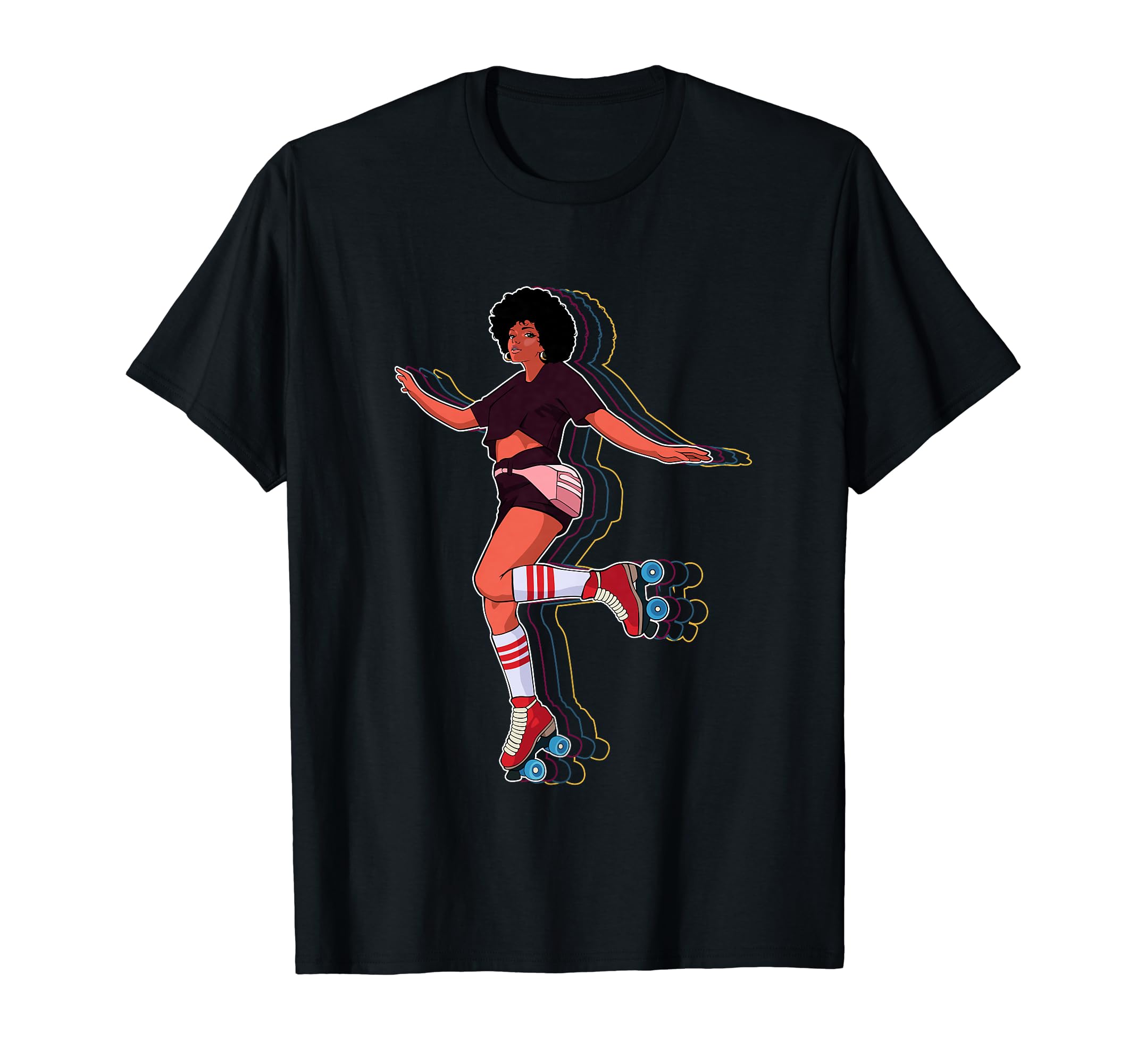 Afro Groove Roller Skate 80S 70S T-Shirt - Streetwear Style for Adults - T-Shirt, Sweatshirt, Hoodie