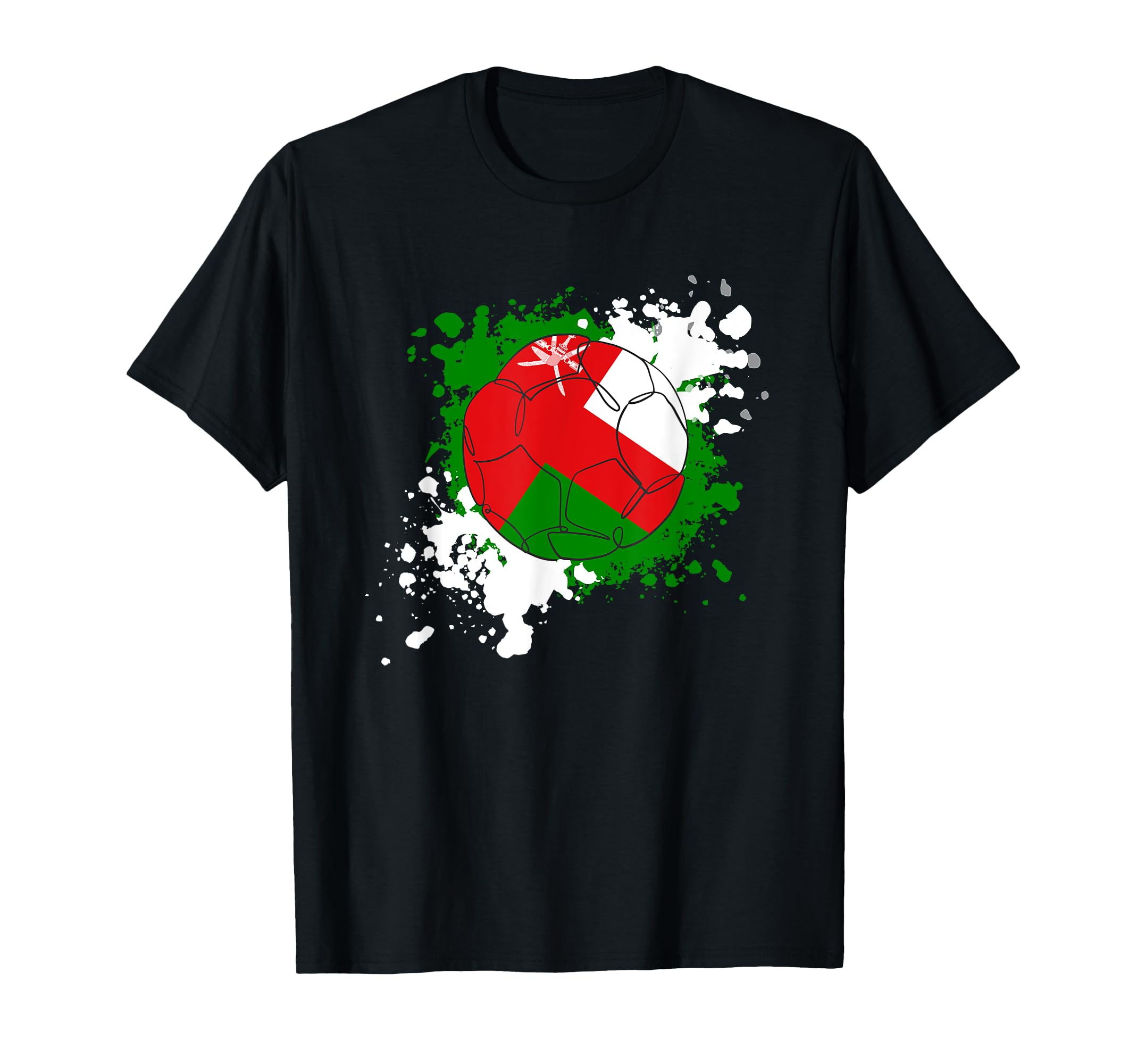 Soccer Ball Flag Oman T-Shirt - Aesthetic Graphic for Adults - T-Shirt, Sweatshirt, Hoodie