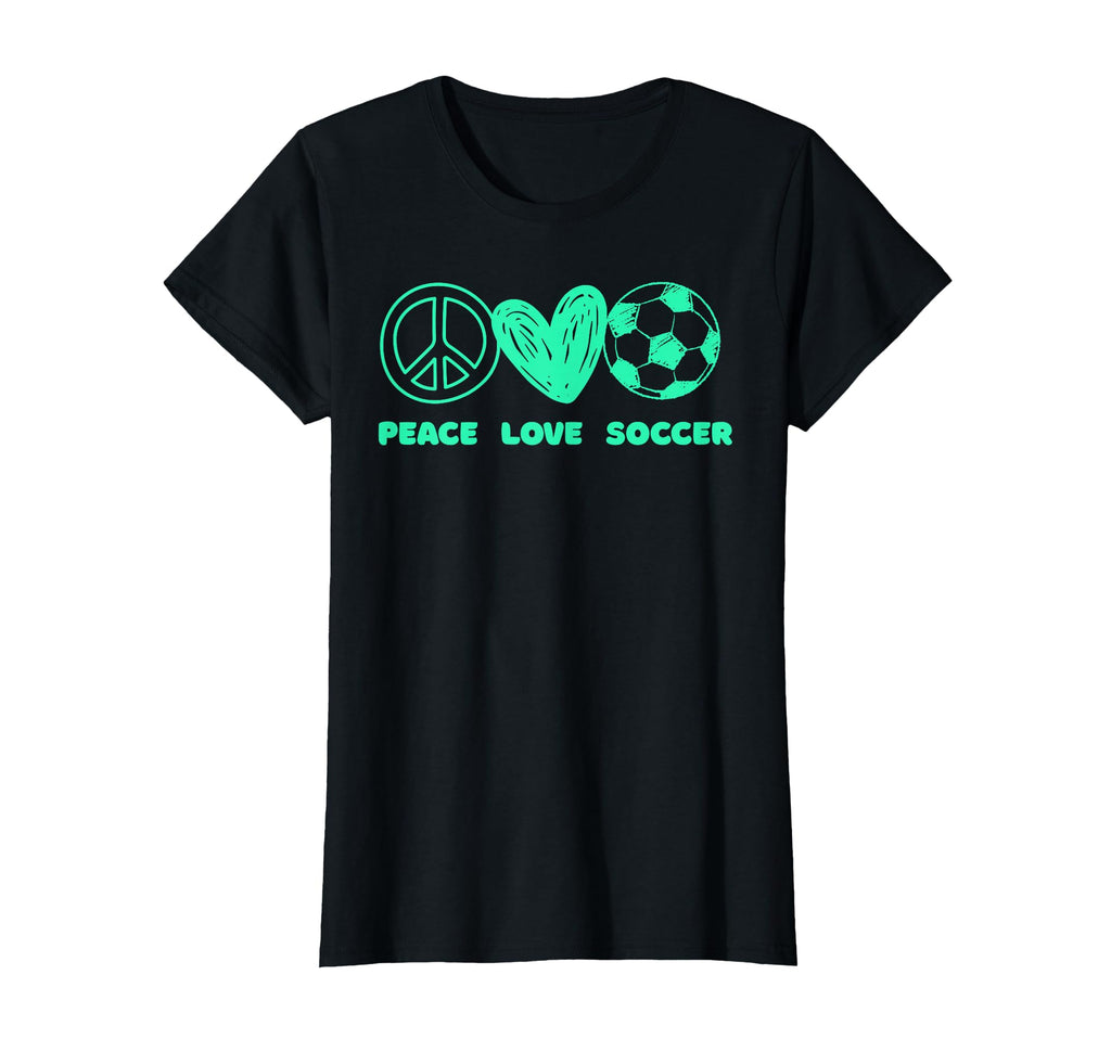 Peace Love Soccer Fan Minty Green T-Shirt - Casual Everyday Wear Men Women - T-Shirt, Sweatshirt, Hoodie