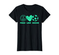Peace Love Soccer Fan Minty Green T-Shirt - Casual Everyday Wear Men Women - T-Shirt, Sweatshirt, Hoodie