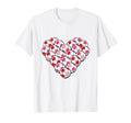 Heart Shaped Soccer Ball Pattern T-Shirt - Aesthetic Graphic for Adults - T-Shirt, Sweatshirt, Hoodie