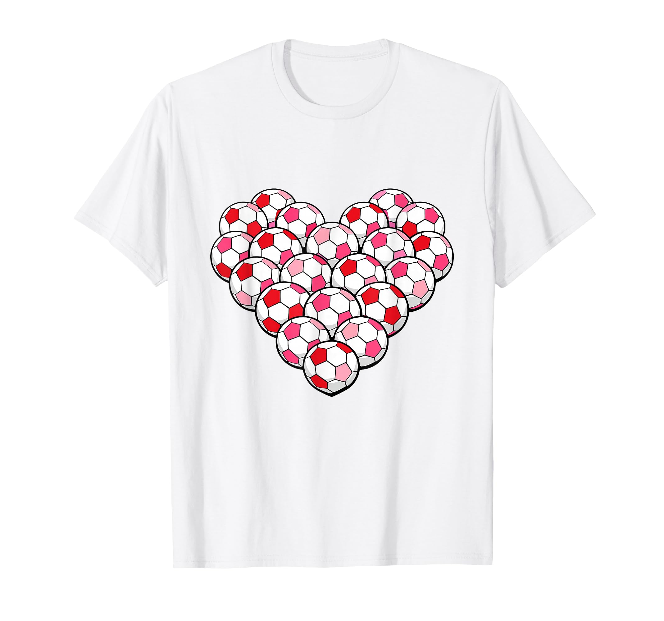 Heart Shaped Soccer Ball Pattern T-Shirt - Aesthetic Graphic for Adults - T-Shirt, Sweatshirt, Hoodie