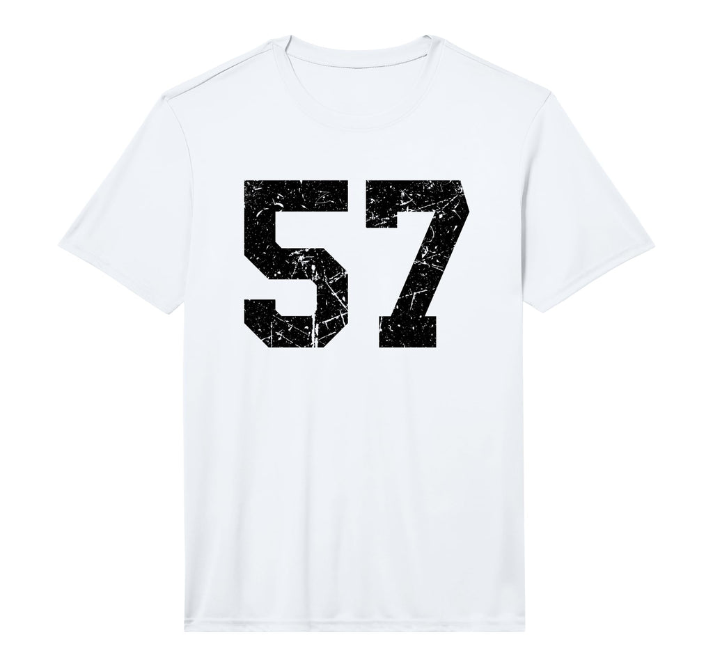 Distressed Number 57 Sport Black T-Shirt - Custom Art Print for Adults - T-Shirt, Sweatshirt, Hoodie
