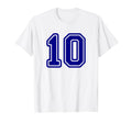 Blue Sports Team Number 10 T-Shirt - Custom Art Print Men Women - T-Shirt, Sweatshirt, Hoodie