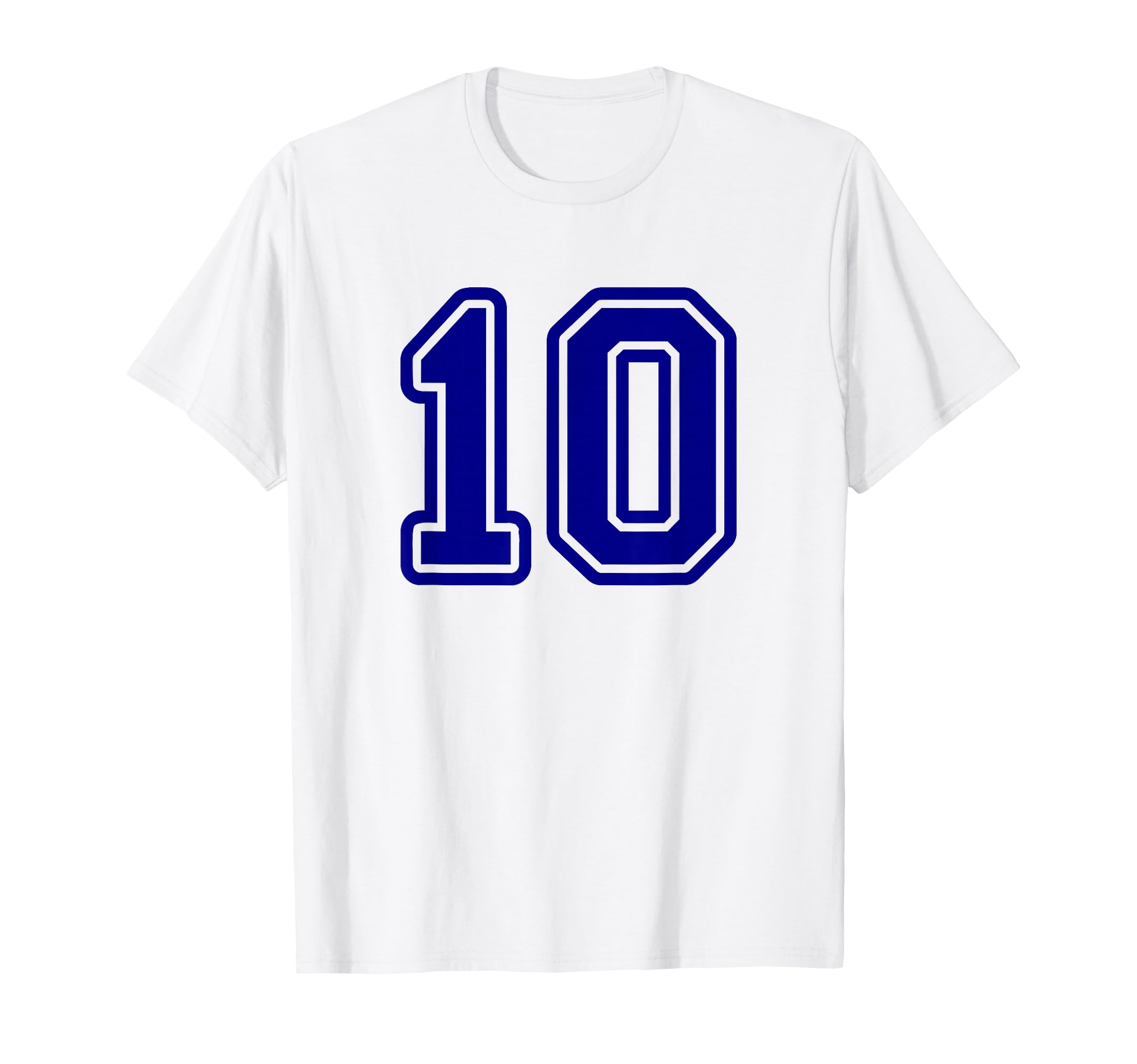 Blue Sports Team Number 10 T-Shirt - Custom Art Print Men Women - T-Shirt, Sweatshirt, Hoodie
