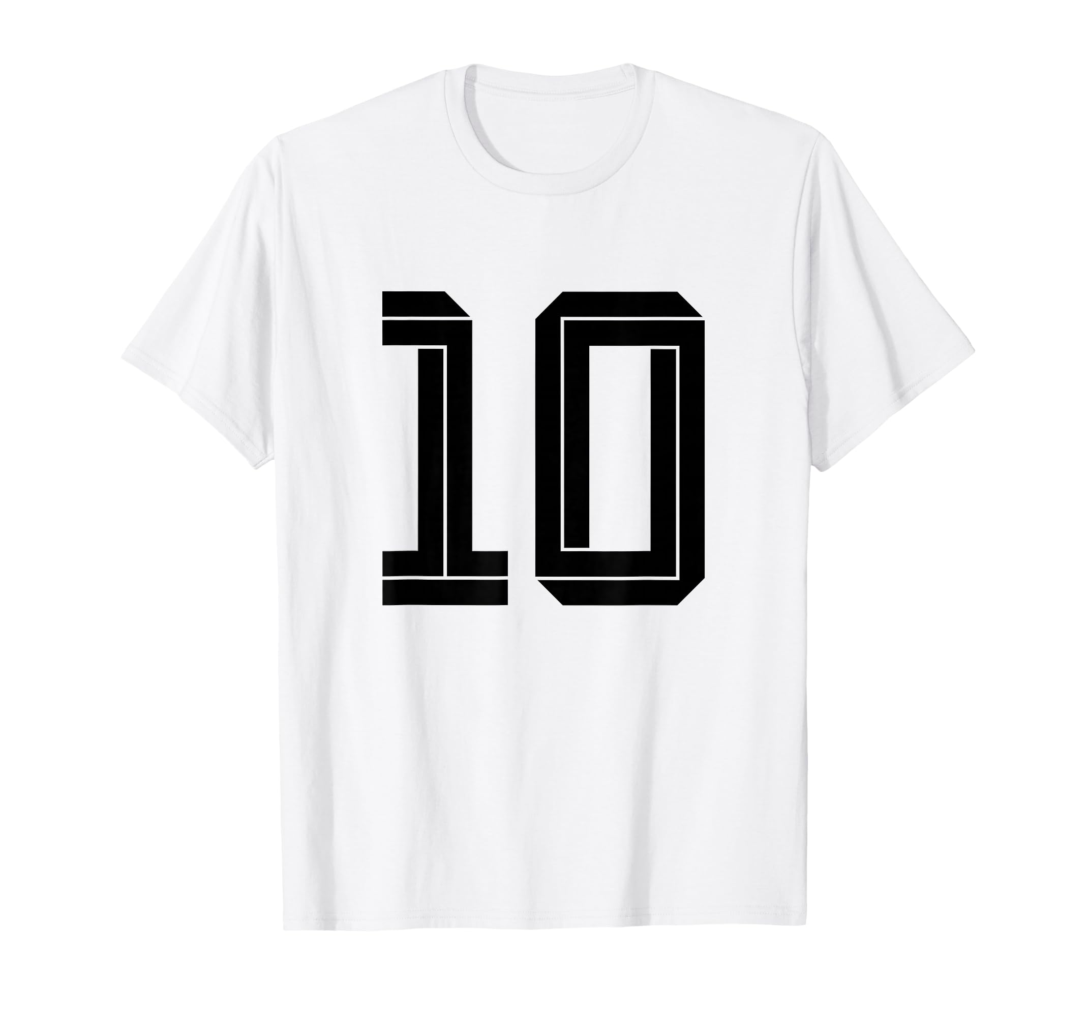 10 White Number 10 Sports Fan T-Shirt - Fun Novelty Design for Adults - T-Shirt, Sweatshirt, Hoodie