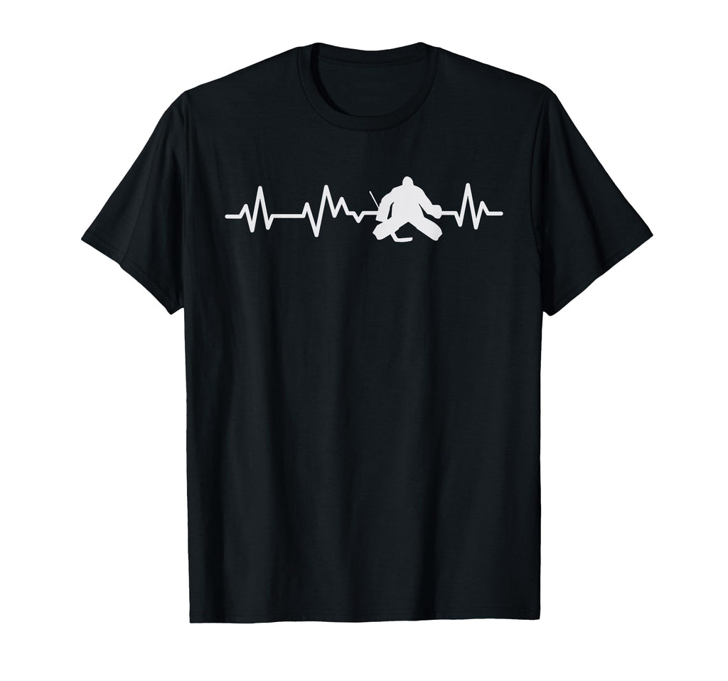 Ice Hockey Goalie Heartbeat Line T-Shirt - Casual Everyday Wear Unisex - T-Shirt, Sweatshirt, Hoodie