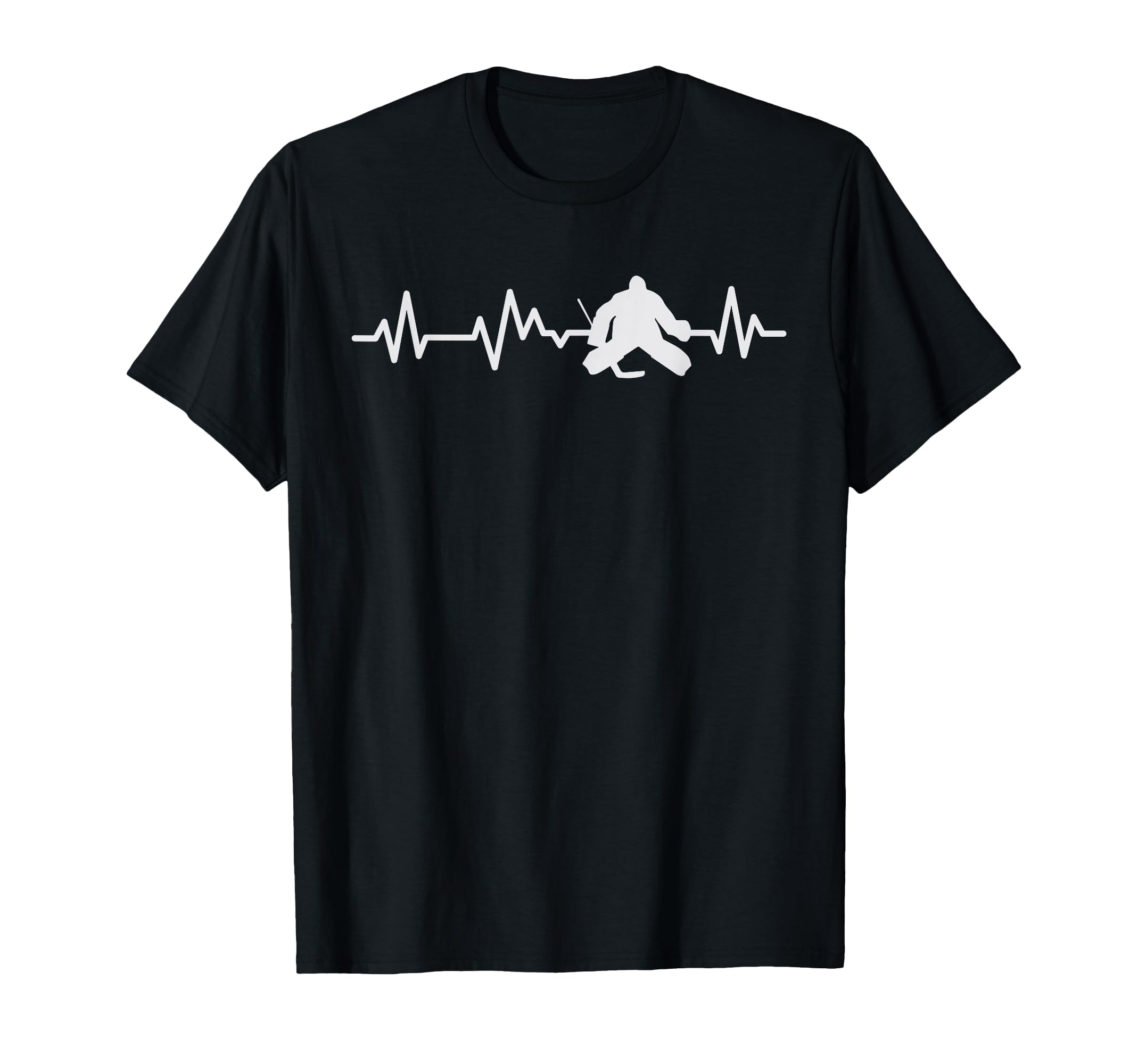 Ice Hockey Goalie Heartbeat Line T-Shirt - Casual Everyday Wear Unisex - T-Shirt, Sweatshirt, Hoodie