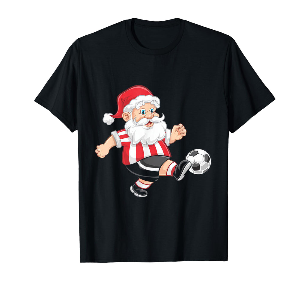 Santa Playing Soccer T-Shirt - Custom Art Print Unisex - T-Shirt, Sweatshirt, Hoodie