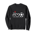Fun Peace Love Soccer Lover Sweatshirt - Minimalist Print for Adults - T-Shirt, Sweatshirt, Hoodie