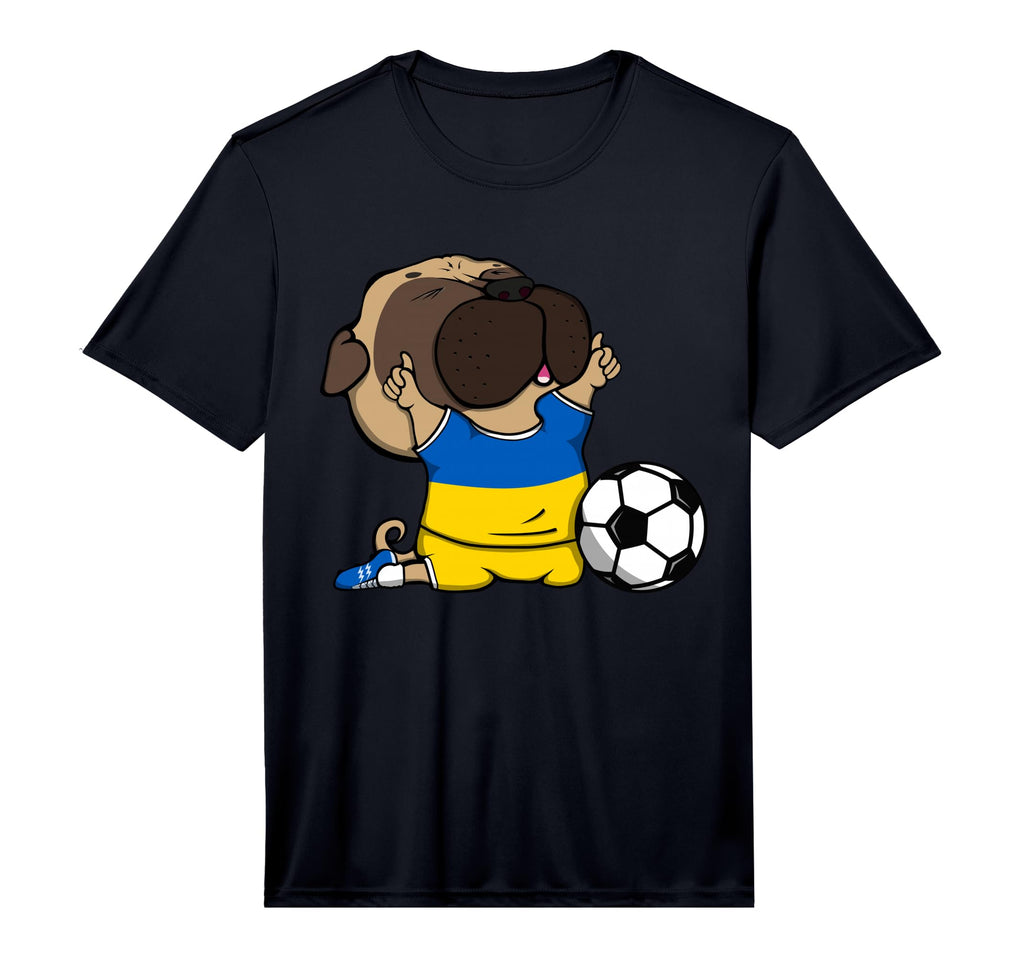 Pug Dog Ukraine Soccer Fans Jersey T-Shirt - Unique Graphic for Adults - T-Shirt, Sweatshirt, Hoodie
