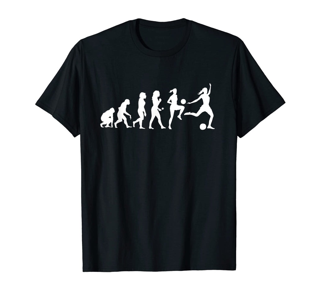 Human Evolution Female Soccer Player T-Shirt - Unique Graphic Men Women - T-Shirt, Sweatshirt, Hoodie