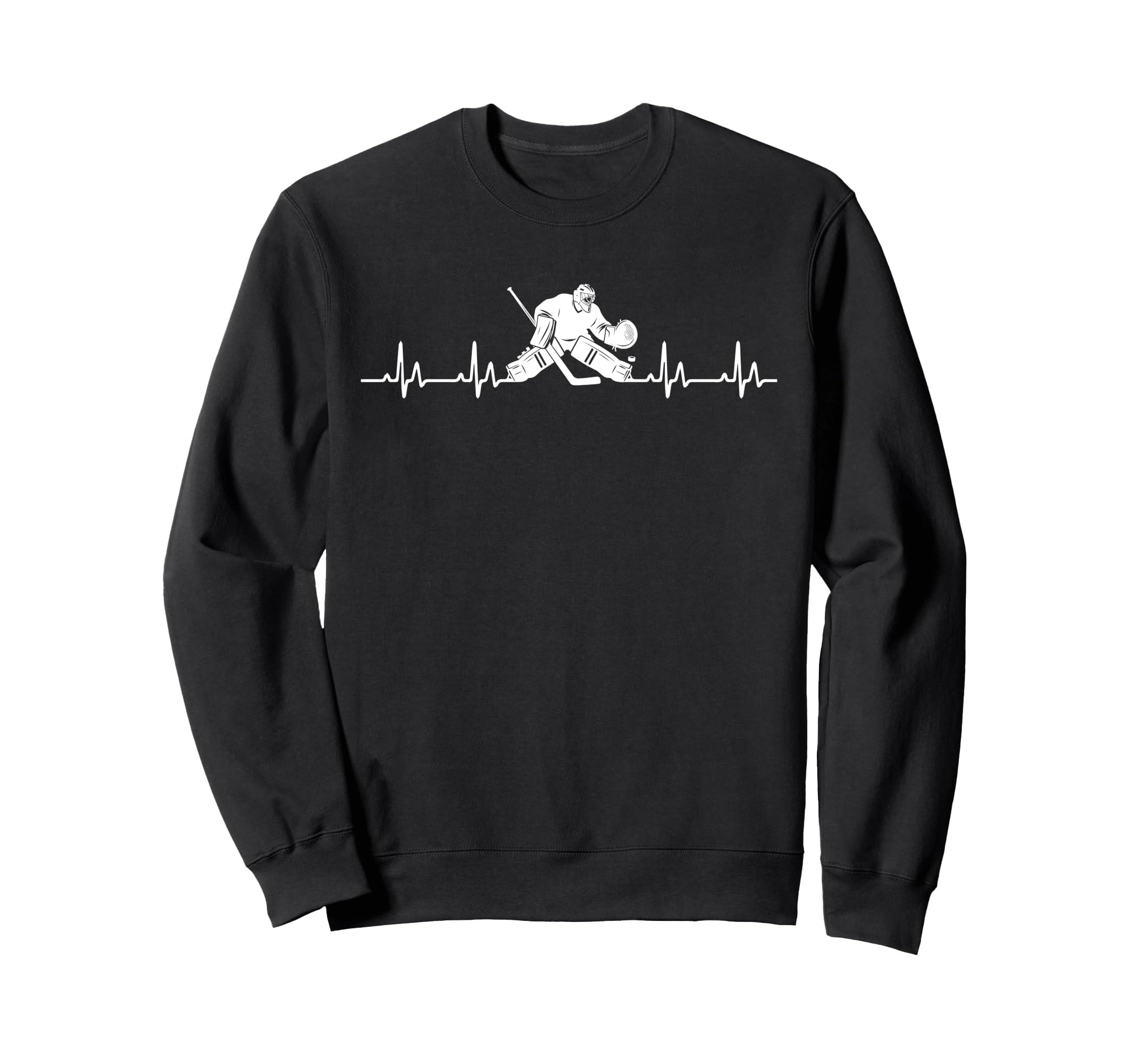 Hockey Goalie Heartbeat Hockey Sweatshirt - Custom Art Print for Adults - T-Shirt, Sweatshirt, Hoodie