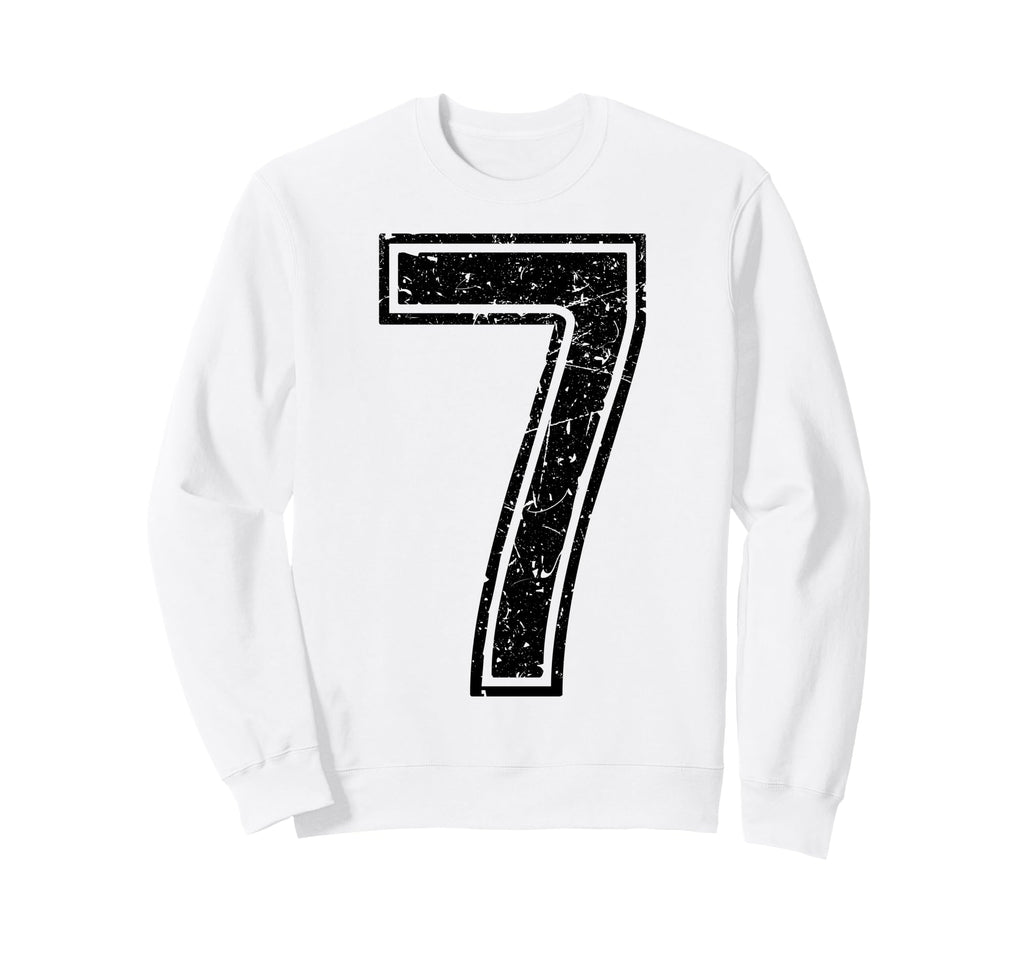Number 7 Black Sports Team Sweatshirt - Novelty Apparel Unisex - T-Shirt, Sweatshirt, Hoodie
