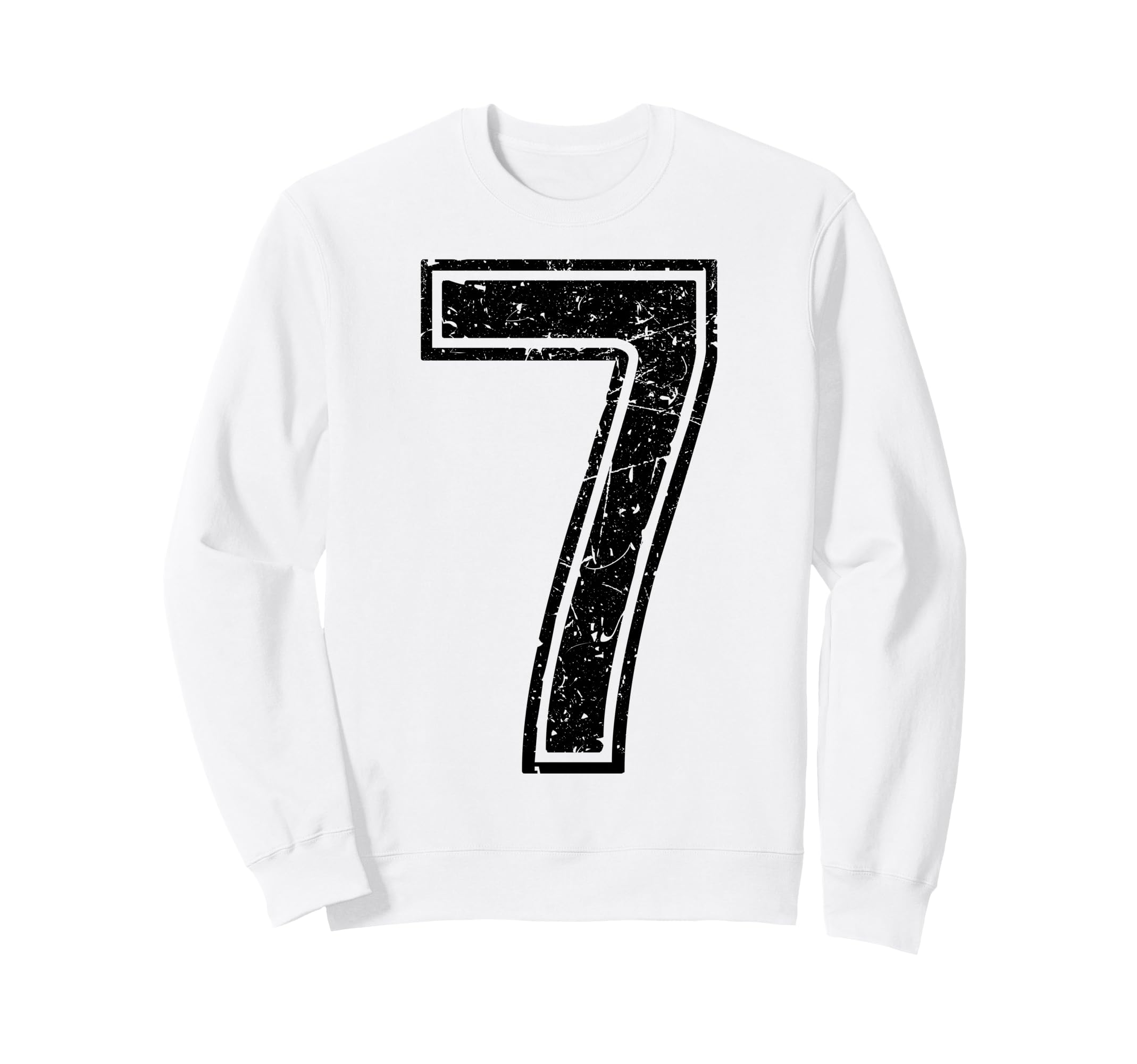 Number 7 Black Sports Team Sweatshirt - Novelty Apparel Unisex - T-Shirt, Sweatshirt, Hoodie