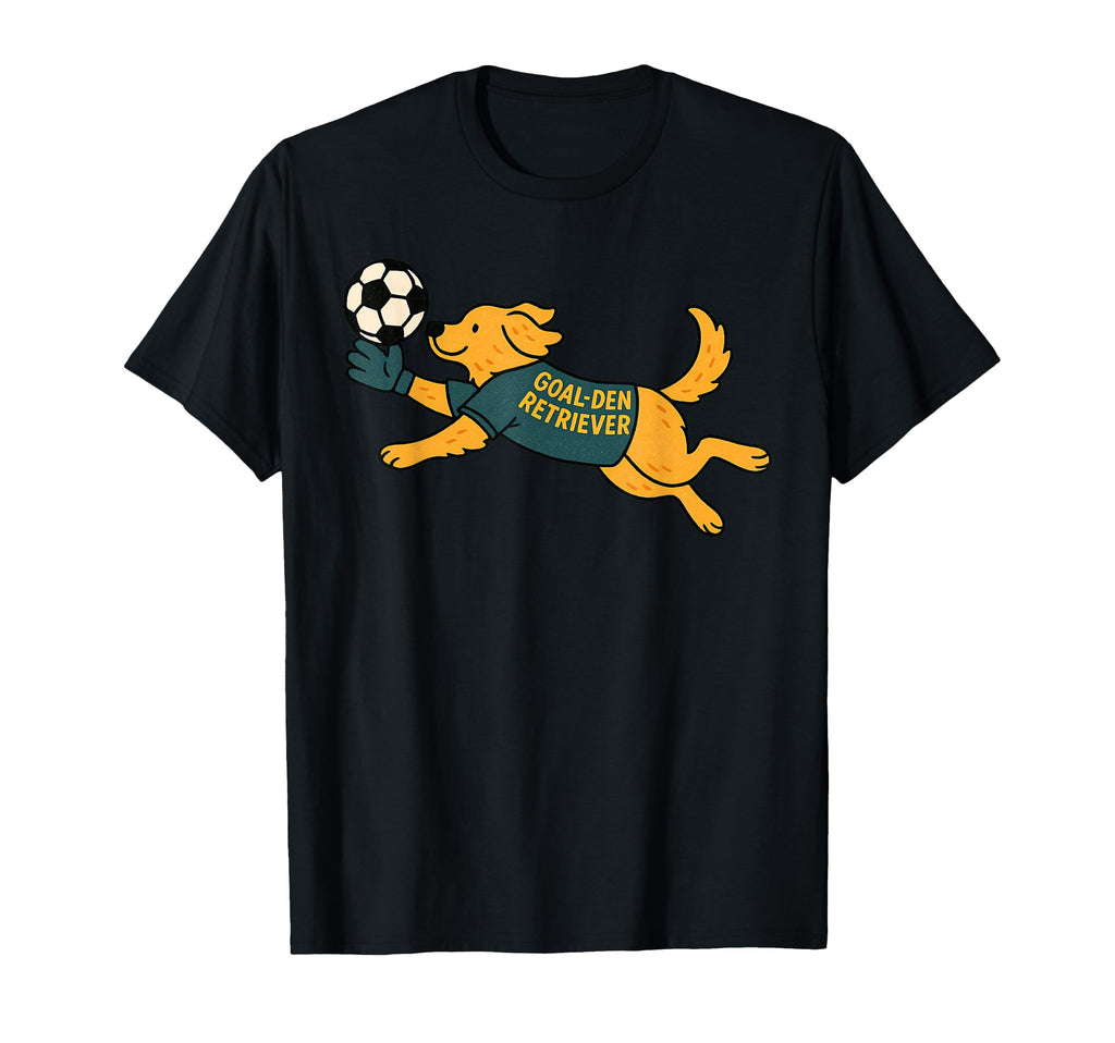 Funny Golden Retriever Soccer Player T-Shirt - Custom Art Print Unisex - T-Shirt, Sweatshirt, Hoodie