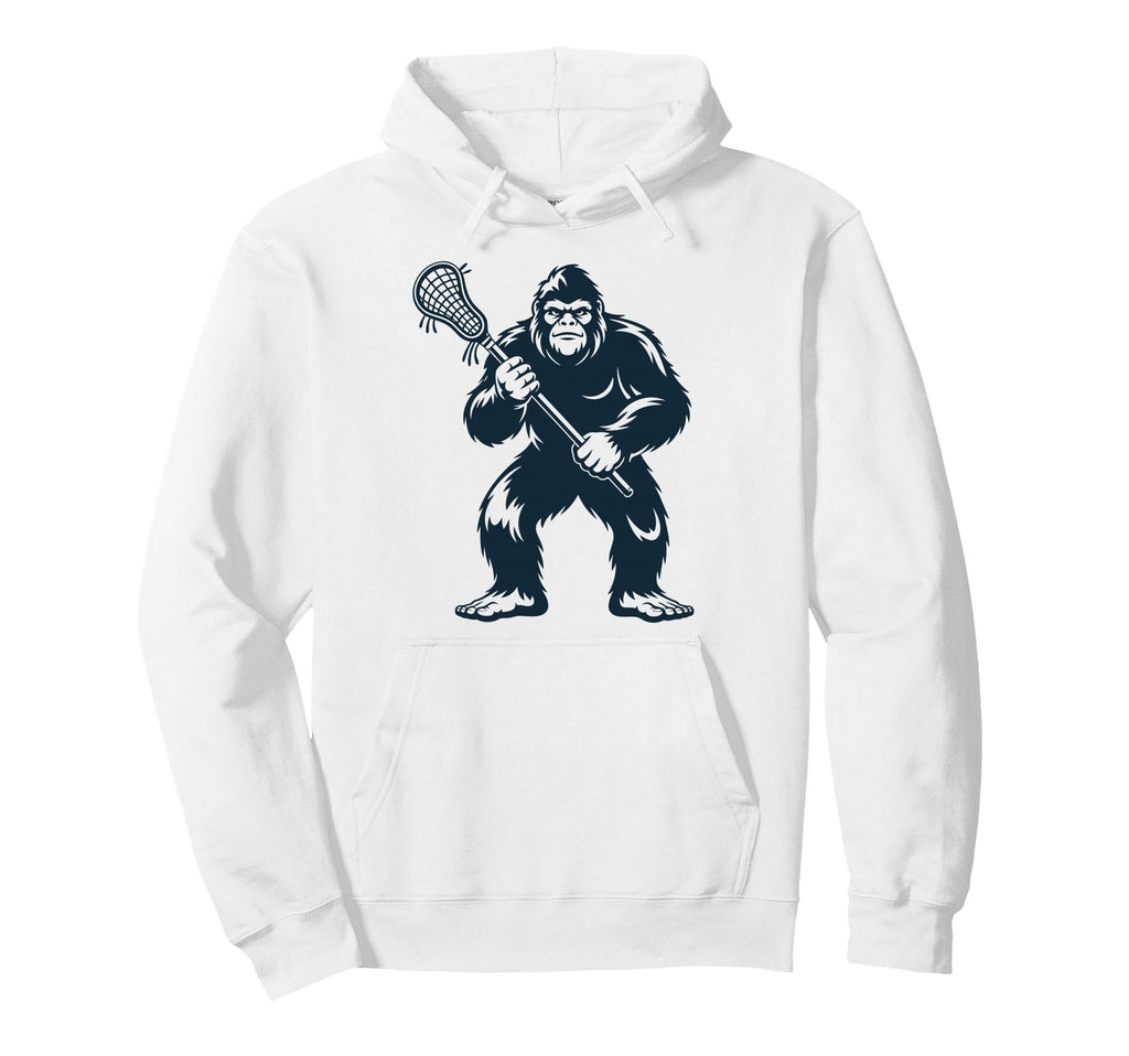 Lacrosse Bigfoot Lax Sasquatch Hoodie - Custom Art Print Men Women - T-Shirt, Sweatshirt, Hoodie