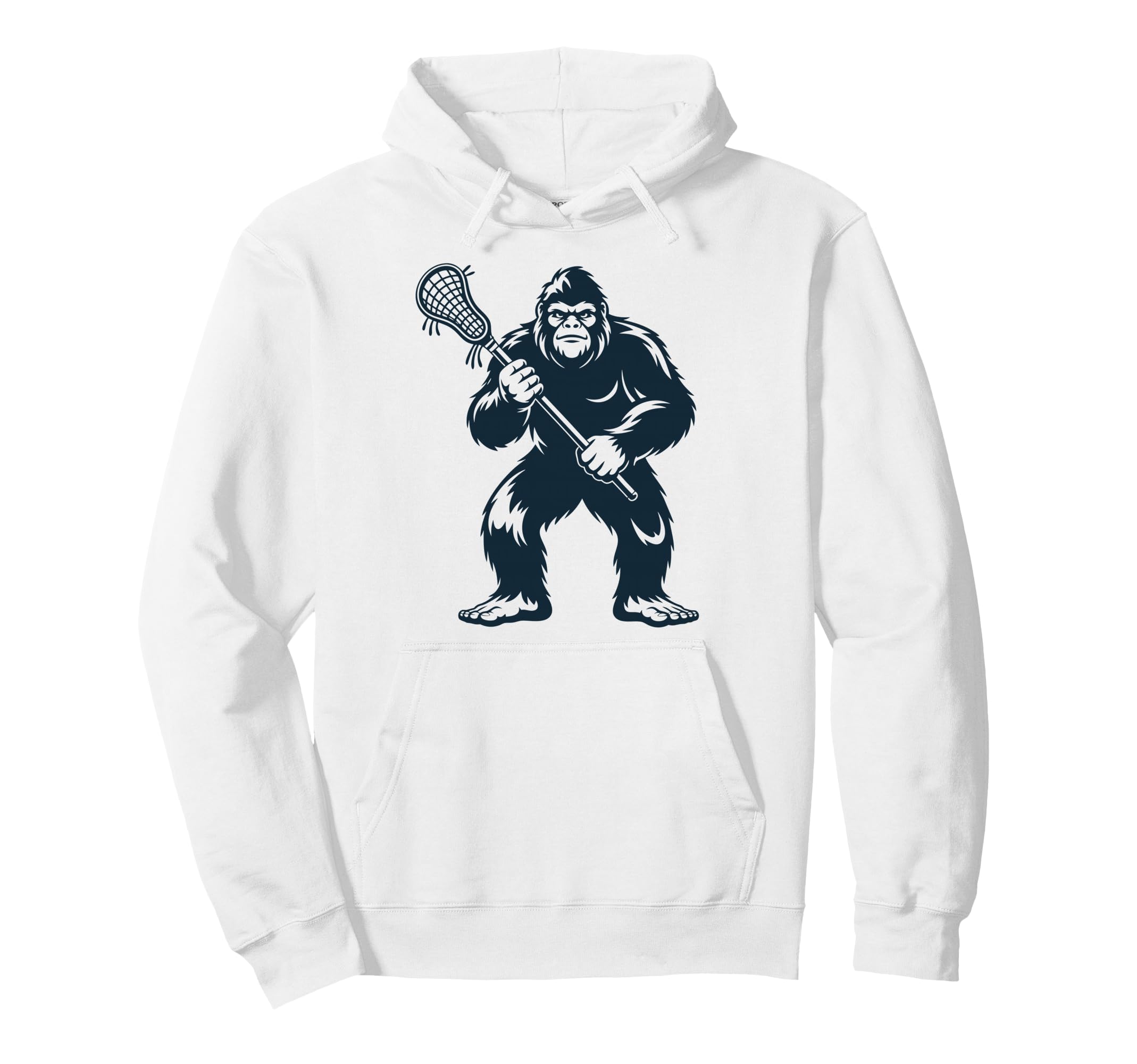 Lacrosse Bigfoot Lax Sasquatch Hoodie - Custom Art Print Men Women - T-Shirt, Sweatshirt, Hoodie