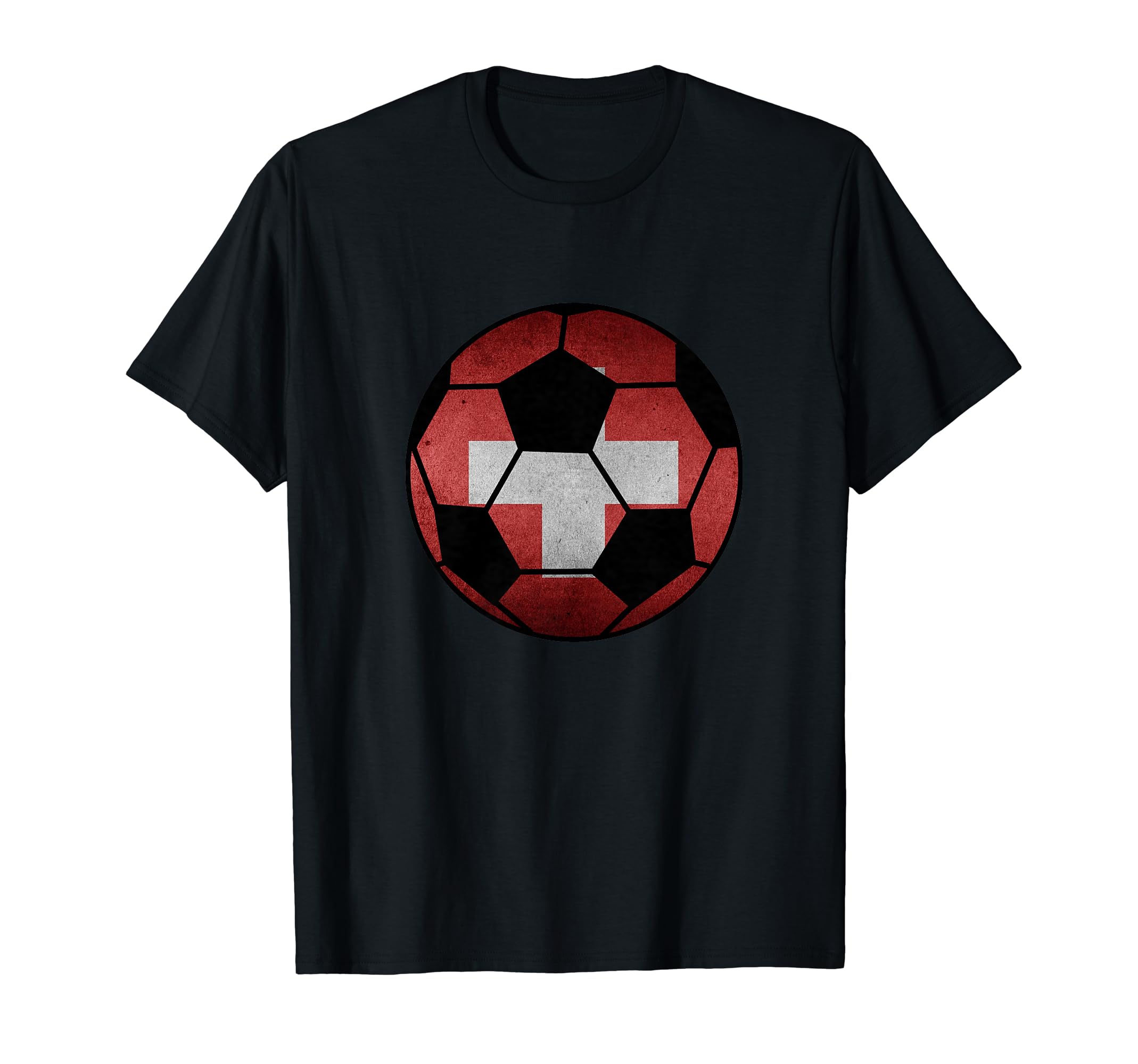 Switzerland Flag Soccer Ball Swiss T-Shirt - Graphic Print for Adults - T-Shirt, Sweatshirt, Hoodie