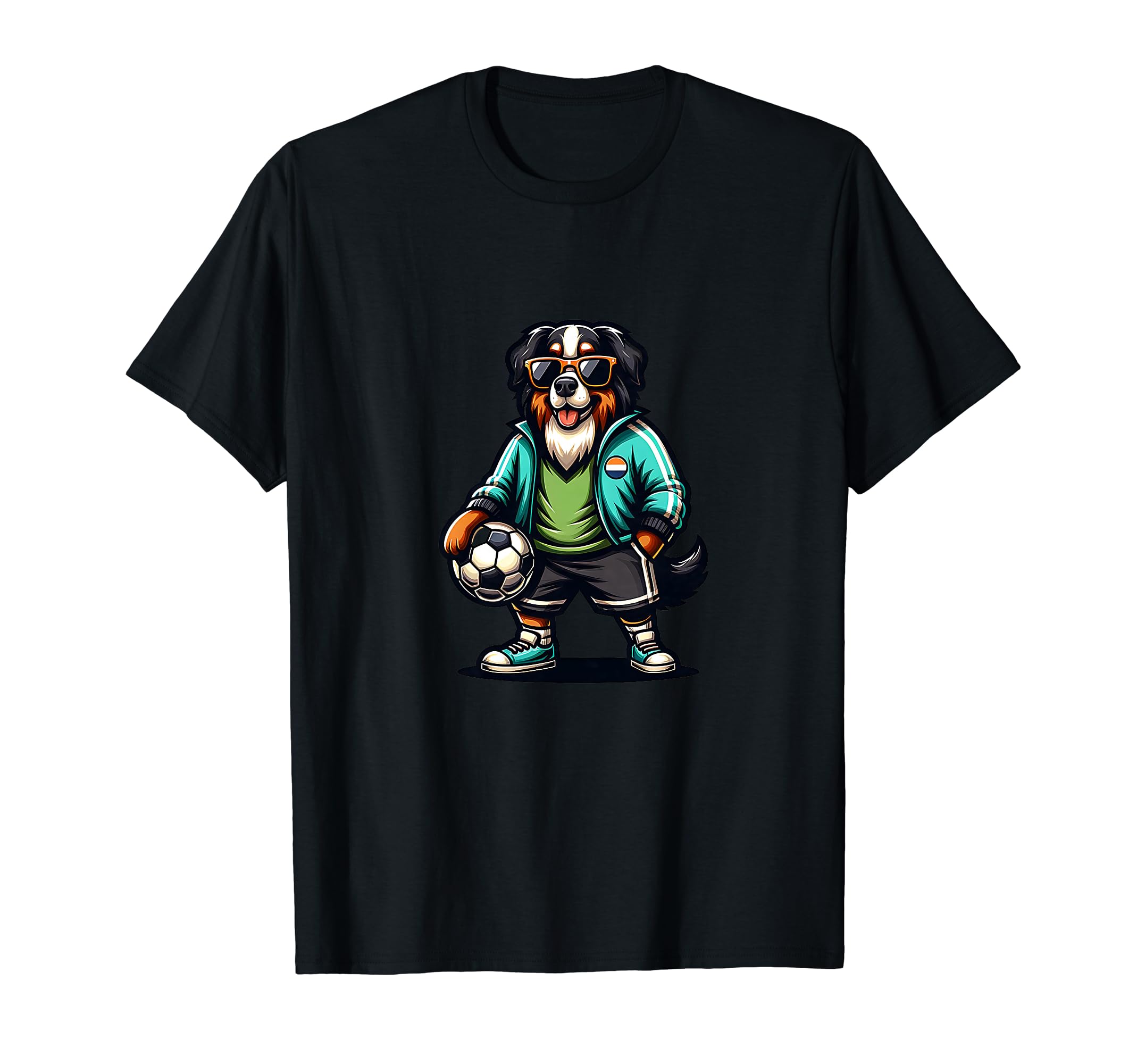 Bernese Mountain Dog Soccer Player T-Shirt - Minimalist Print Men Women - T-Shirt, Sweatshirt, Hoodie