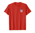 Usa Soccer Front Back Crest Red T-Shirt - Fun Novelty Design Men Women - T-Shirt, Sweatshirt, Hoodie