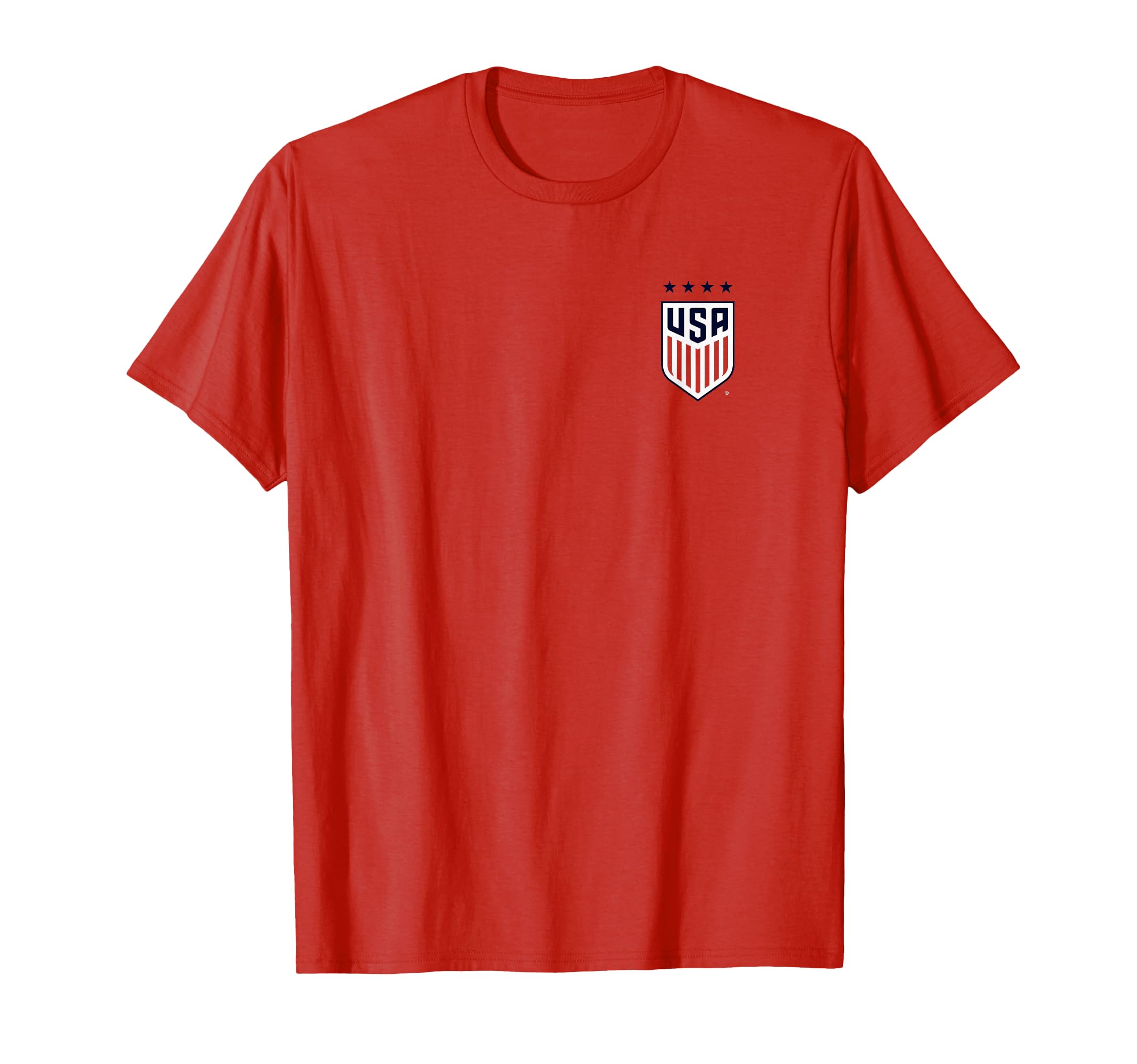 Usa Soccer Front Back Crest Red T-Shirt - Fun Novelty Design Men Women - T-Shirt, Sweatshirt, Hoodie