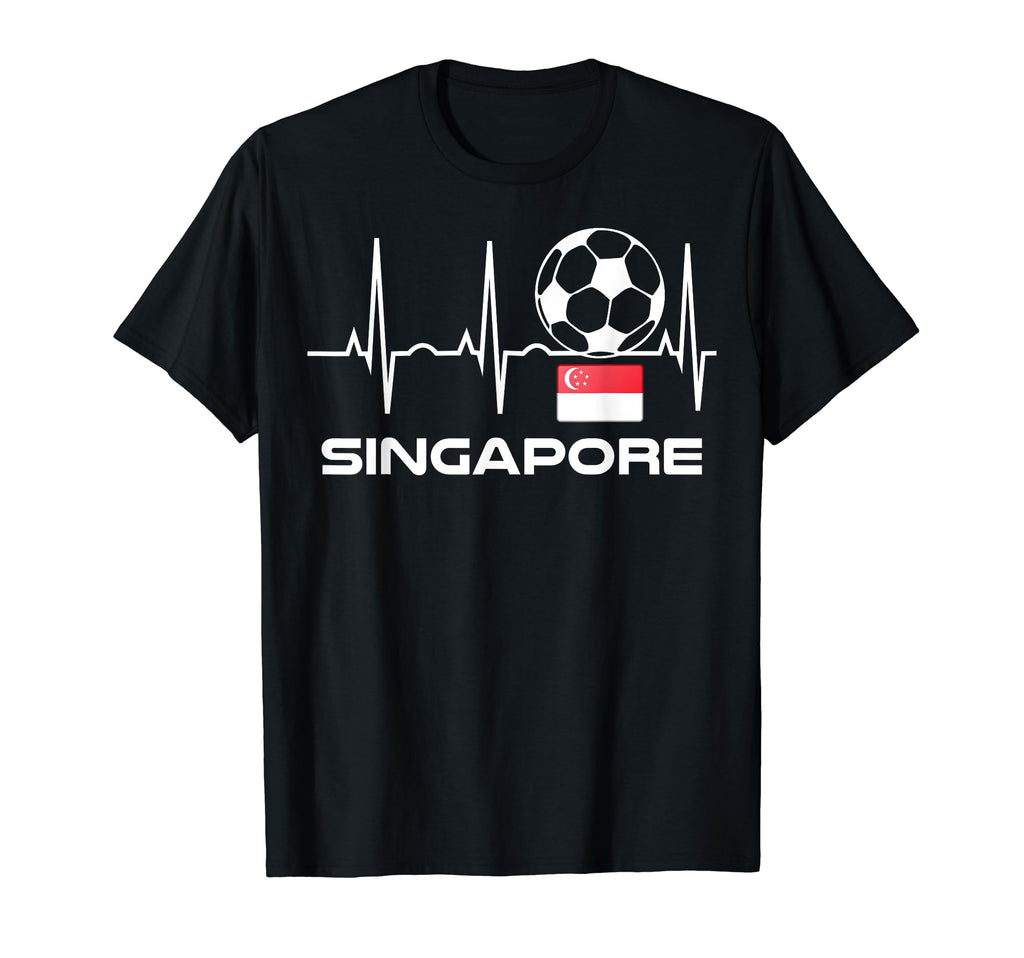 Singapore Soccer Football Heartbeat T-Shirt - Trendy Graphic Men Women - T-Shirt, Sweatshirt, Hoodie
