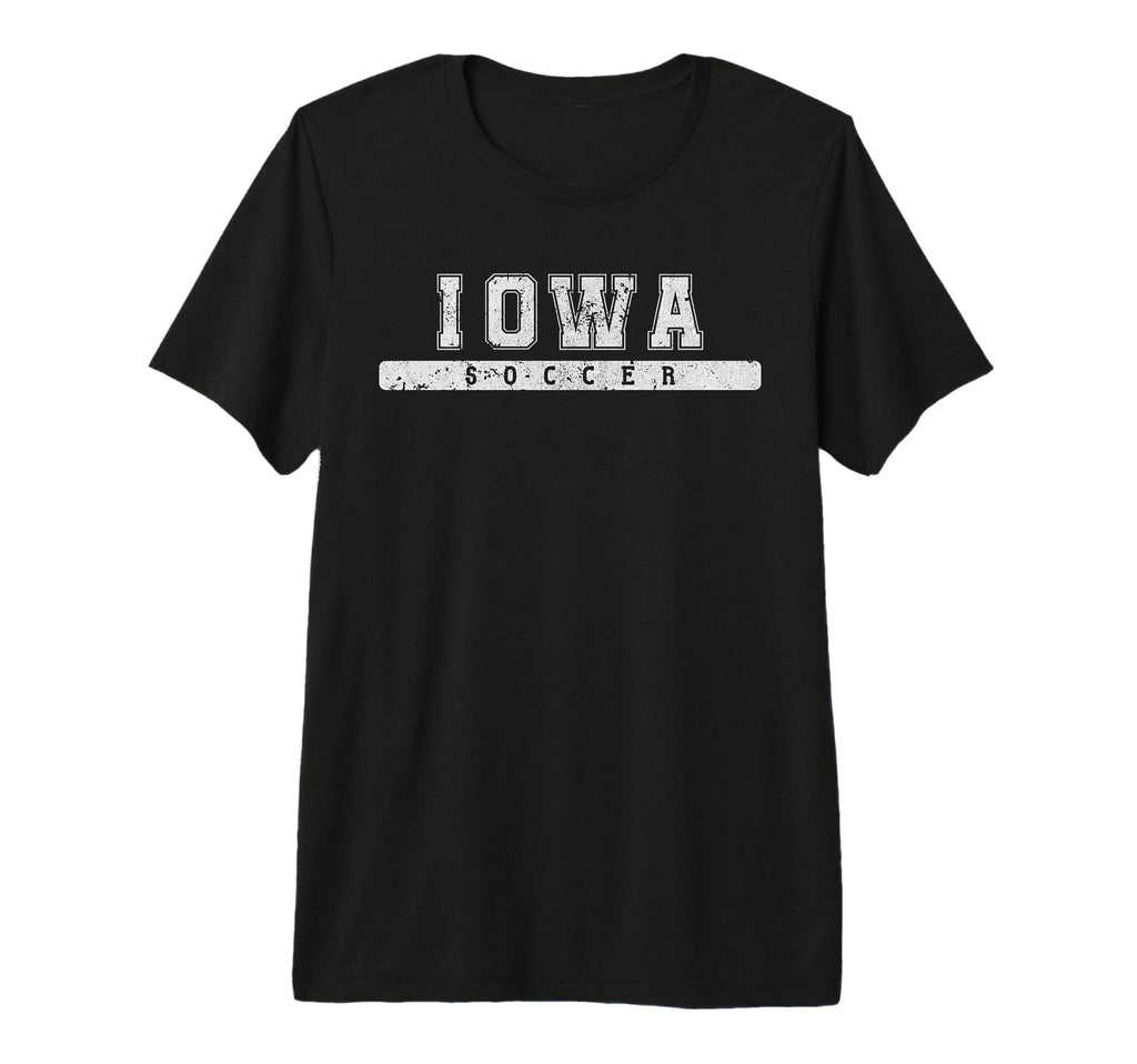 Iowa Soccer White Text Tri Blend T-Shirt - Casual Everyday Wear Unisex - T-Shirt, Sweatshirt, Hoodie