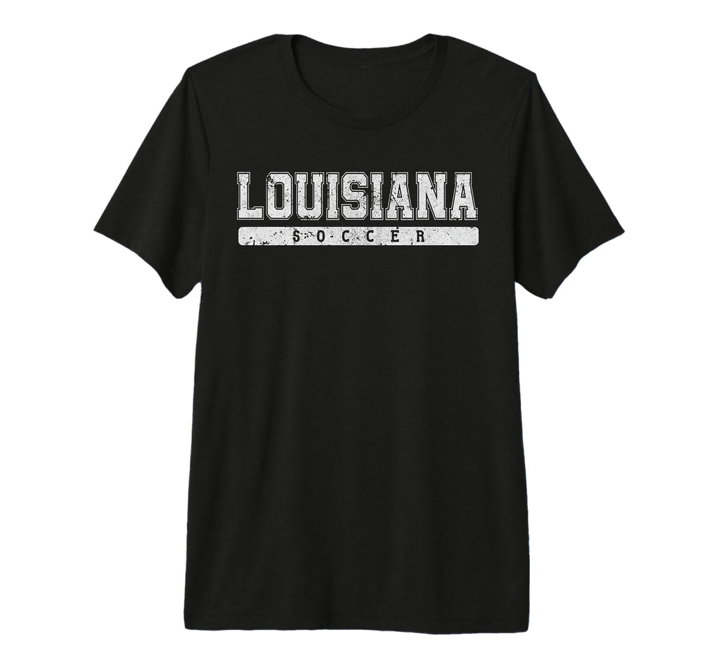 Louisiana Soccer White Text Tri Blend T-Shirt - Streetwear Style Men Women - T-Shirt, Sweatshirt, Hoodie